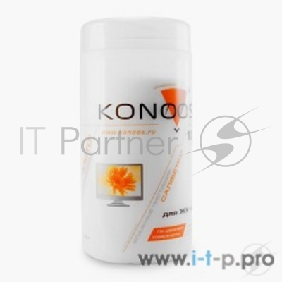 Чистящие средства Konoos KBF-100 Салфетки для ЖК-экранов в банке, 100 шт.