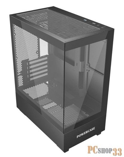 Компьютерный корпус Powercase Vision Micro M, Tempered Glass, черный, mATX (CVMMB-L0)