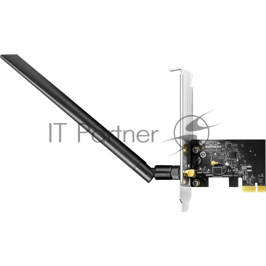 Адаптер Wi-Fi AC650 Dual Band Wi-Fi PCIe Adapter, 433Mbps at 5GHz + 200Mbps at 2.4GHz,1 5dBi Antenna, Windows 10/11, Dual Brackets, Windows 10/11;