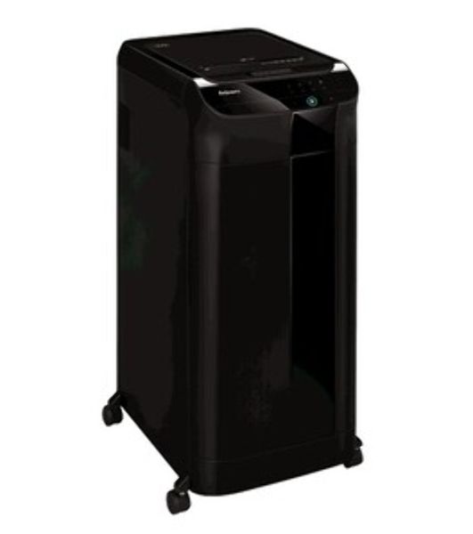 Шредер Fellowes AutoMax 450C черный с автоподачей (секр.P-4) фрагменты 450лист. 68лтр. скрепки скобы пл.карты CD