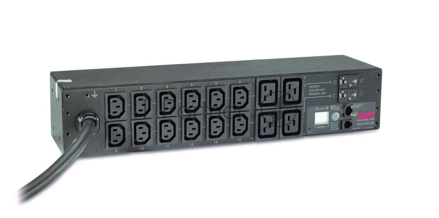 Блок распределения питания APC Rack PDU, Metered, 2U, 32A, 230V, (12) C13 & (4) C19