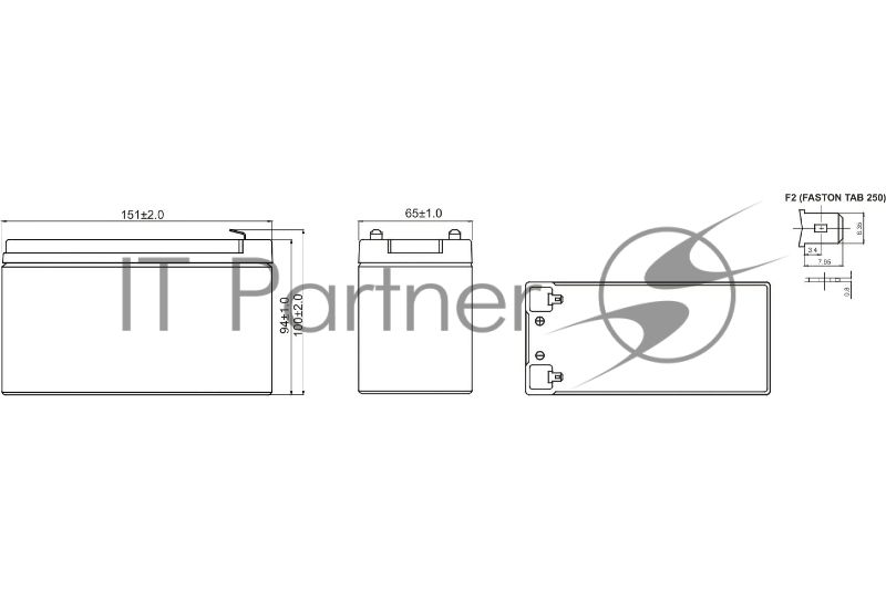Батарея для ИБП WBR HR 1234W (12V 9Ah)