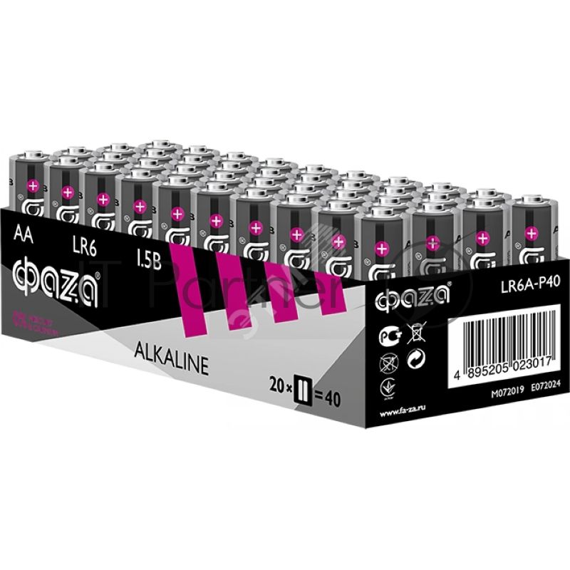Элемент питания JazzWay LR 6 (AA) алкалиновая уп. 40 шт. ФАZА Alkaline Pack-40