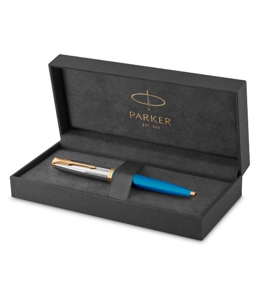 Ручка шариковая Parker 51 Premium (CW2169080) Turquoise GT, M, черные чернила, подарочная коробка