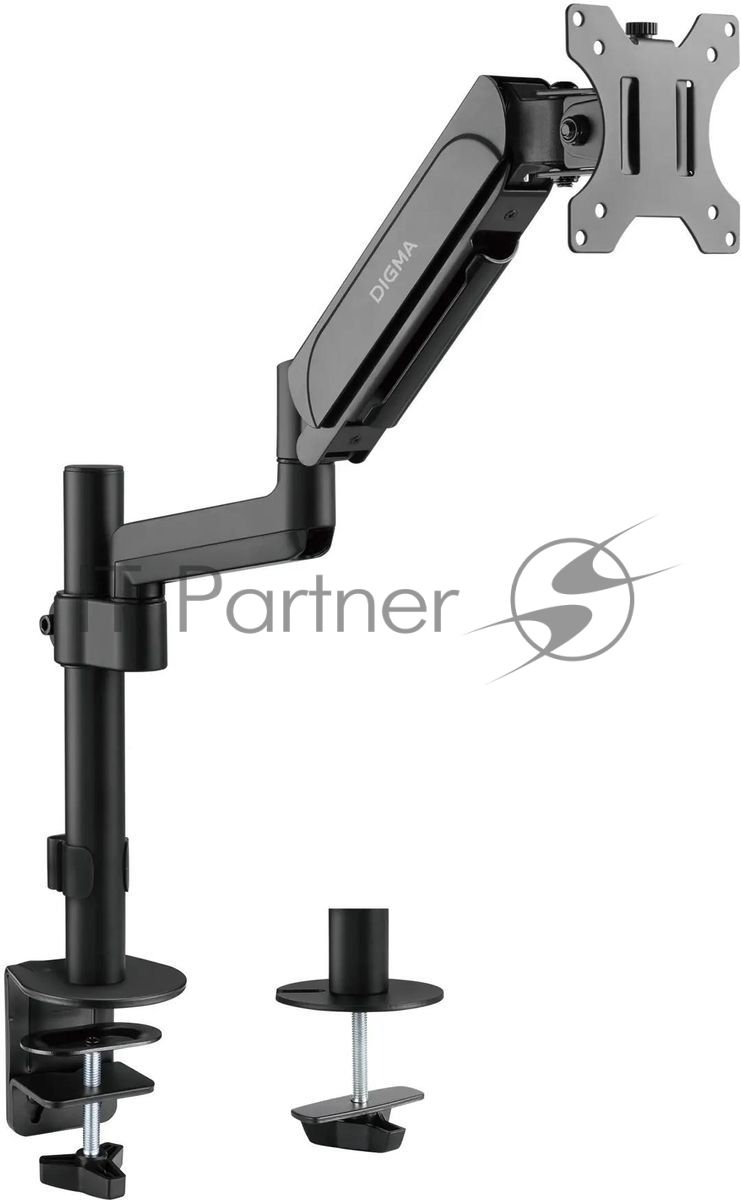 Кронштейн для мониторов ЖК Digma D-MM201 черный 17"-32" макс.9кг крепление к столешнице поворот и наклон