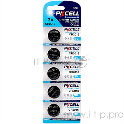 Литиевый элемент питания PKCELL CR2016-5B тип - CR2016 5 шт в блистере