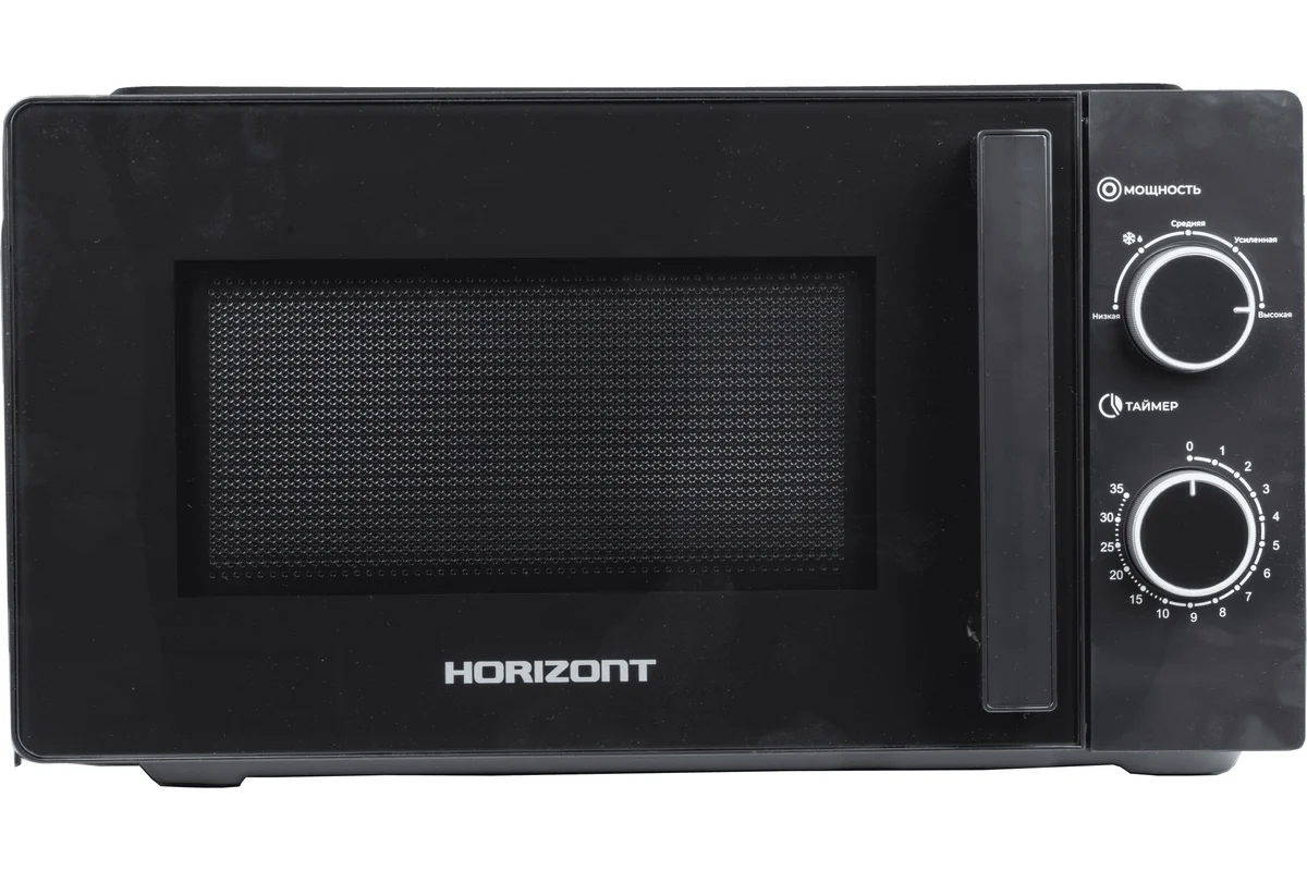 Микроволновая печь Horizont HSM2012B черный, 20 л, 700 Вт, переключатели - поворотный механизм
