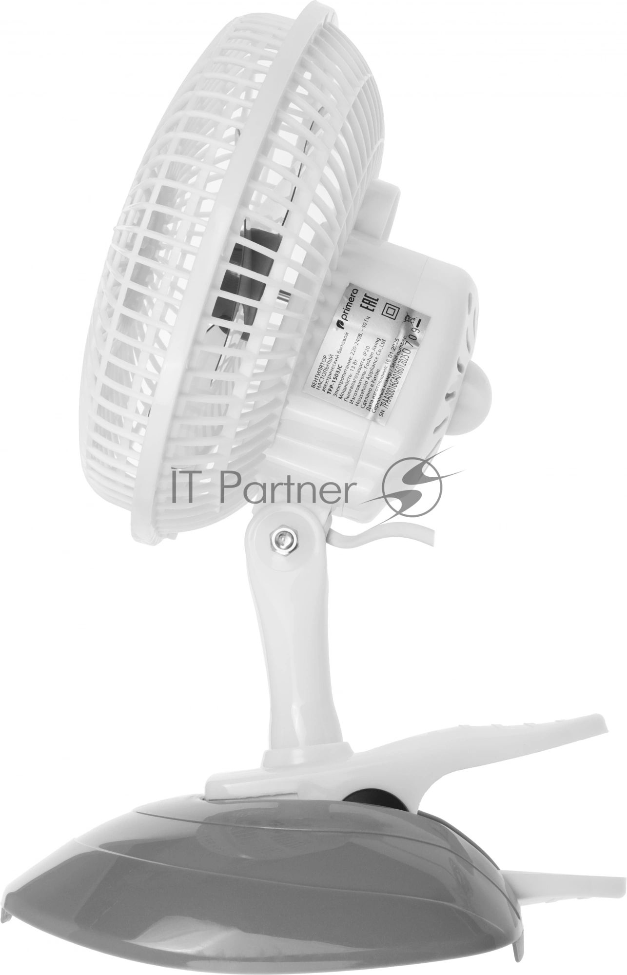 Вентилятор Primera TFP-1503JC белый, настольный, 13 Вт, 2 скорости, 15 см
