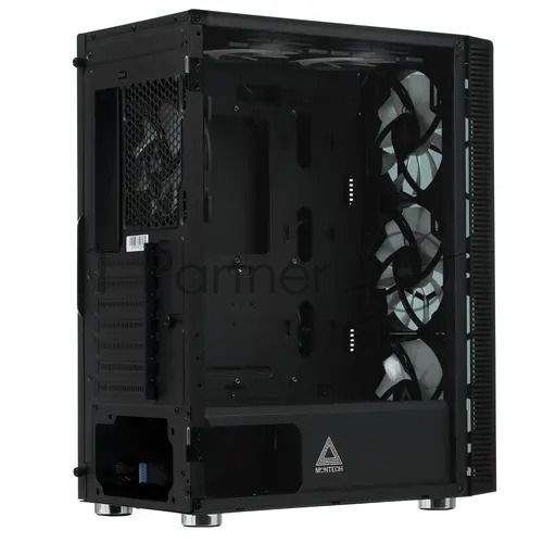 Компьютерный корпус Montech X3 GLASS, без БП, ATX 6x120мм 2xUSB 3.0 1xUSB3.1 audio bott PSU, черный