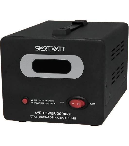 Напольный стабилизатор напряжения SMARTWATT AVR TOWER 2000RF (140W - 260W, 2000VA, 2 кВт, 50-60 Гц, розеток - 2, LED-дис