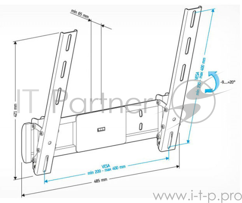 Кронштейн для телевизора Holder LCD-T4612 черный 32"-65" макс.40кг настенный наклон