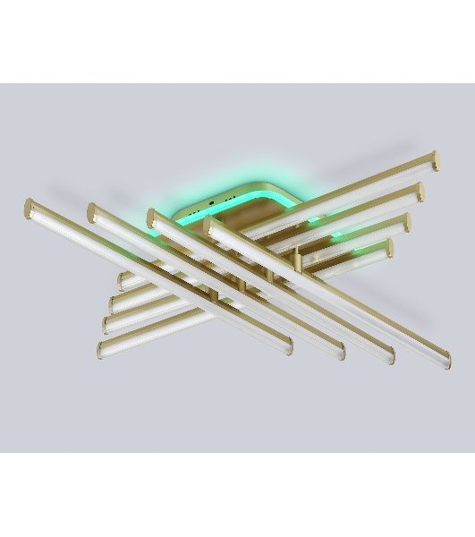 Потолочный светодиодный светильник Ambrella light FL6263 GD золото 115W 3000K-6400K+RGB 810*810*130 (ПДУ ИК)