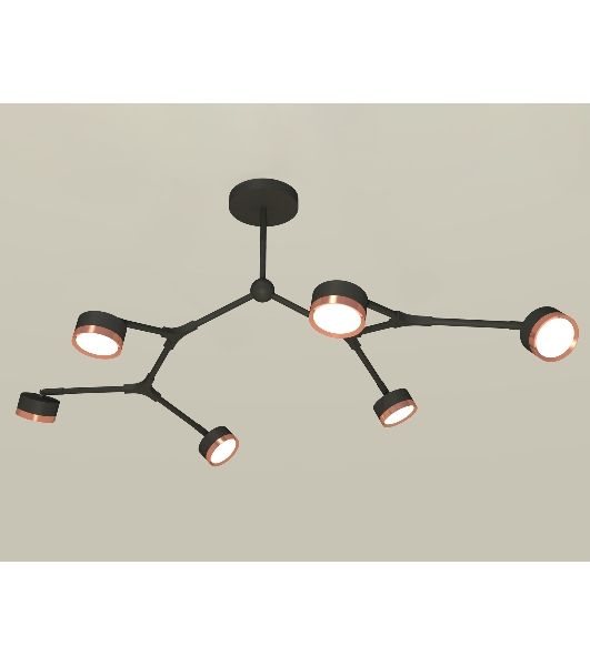 Светильник Ambrella light XB9056153/6 SBK/PPG черный песок/золото розовое полированное GX53 (C9056, N8126)