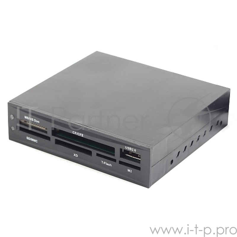 Кард-ридер Gembird FDI2-ALLIN1-02-B/черный/SD/T-Flash/Micro-SD/Micro-SDHC/Micro-SDXC/USB 2.0/метал