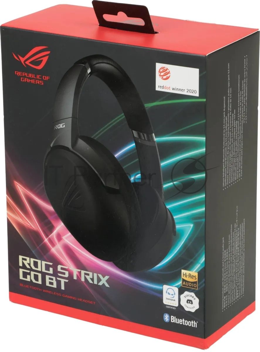 Игровые беспроводные наушники ASUS Strix Go BT (3.5mm, Bluetooth, 40 мм неодимовые магниты, 32 Ом, 20 ~ 20000 Гц, микрофон, 1800 мА.ч, 90YH02Y1-B5UA00)