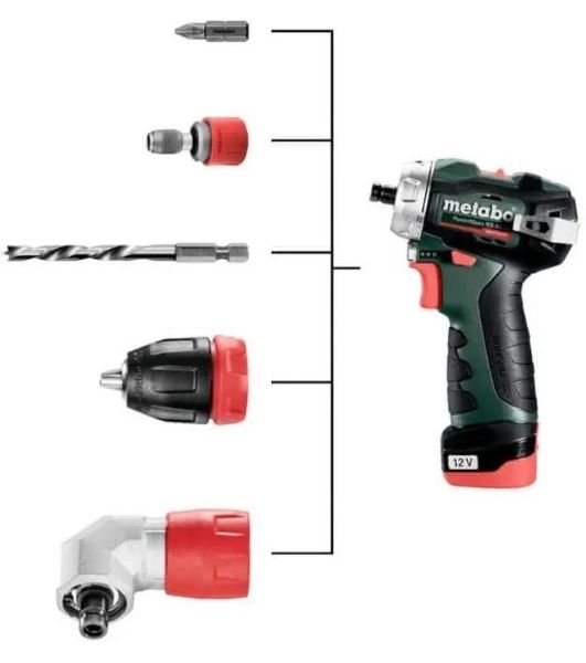 Дрель-шуруповерт Metabo Power Maxx BS BL, 12 В, 2 Ач, 34Нм, щеточный