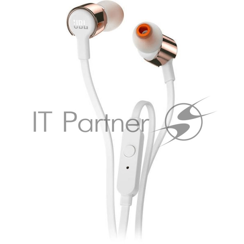 Наушники JBL Гарнитура T205 , 16 Om , 98 dB , розовое золото