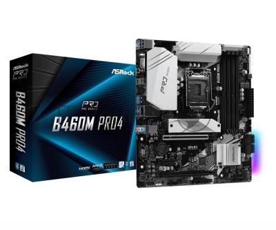 Плата материнская Asrock Asrock B460M PRO4, LGA1200, Intel B460, mATX, BOX