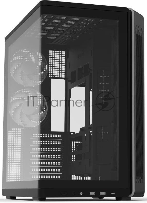 Компьютерный корпус ZALMAN MidTower P60 black (ATX, без БП, 2xUSB 3.0+USB Type C, 5x120мм ARGb) (Zalman P60 Black)