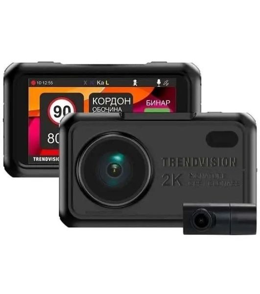Видеорегистратор TrendVision Hybrid Signature EVO Wi 2CH, 2560x1440, 3", с камерой заднего вида, GPS/ГЛОНАСС, Wi-Fi, G-сенсор, датчик движения, GPS-информатор