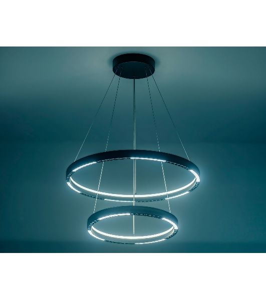 Подвесной светодиодный светильник Ambrella light FL5865/2 BK черный 45W 3000K/4200K/6400K D600/400*830 (без ПДУ)
