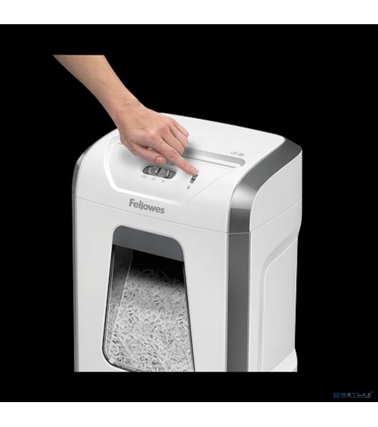 Шредер Fellowes PowerShred 15С белый (секр.P-4) фрагменты 15лист. 19лтр. скрепки скобы пл.карты