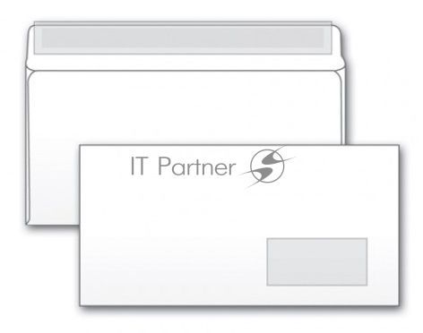 Конверт 125638 E65 110x220мм с правым окном белый силиконовая лента 80г/м2 (pack:1000pcs)