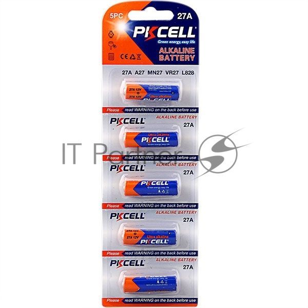 Щелочной/алкалиновый элемент питания PKCELL 12V 27A-5B тип - A27 5 шт в блистере