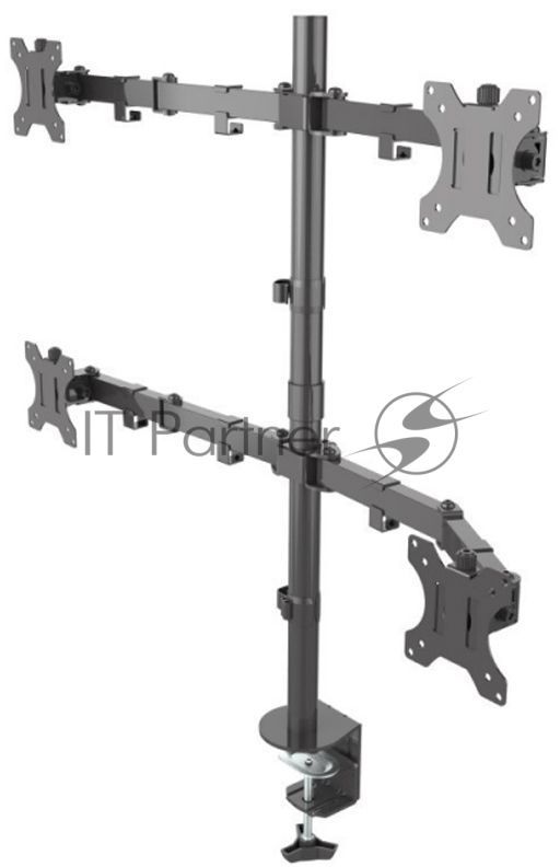 Кронштейн ONKRON D421E для четырех мониторов 13"-32" настольный, черный