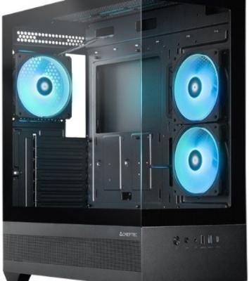 Компьютерный корпус Chieftec Vista черный без БП ATX 3x120мм 1xUSB2.0 1xUSB3.0 1xUSB3.1 audio bott PSU
