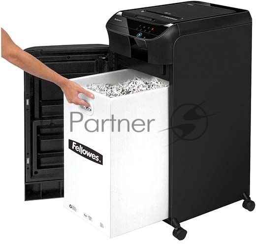 Шредер Fellowes AutoMax 550C (секр.P-4)/фрагменты/550лист./83лтр./скрепки/скобы/пл.карты/CD