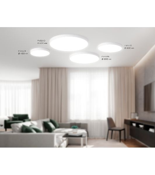 Потолочный светодиодный светильник Ambrella light FV5528 WH белый LED 45W 4200K D400*58 (Без ПДУ)
