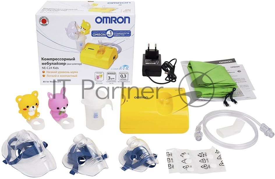 Ингалятор OMRON NE-C24 Kids компрессорный, детский, желтый