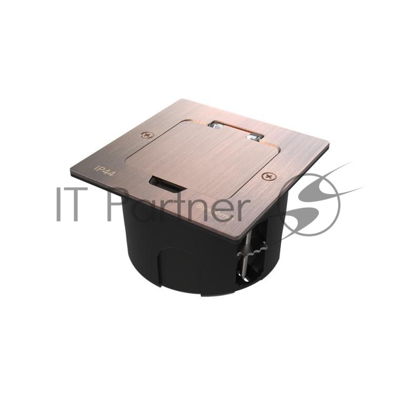 MultiDesk Лючок с розеткой 2К+З, 16А/250В, IP44 с монтажной коробкой для стены, фальшпола, стола Медь, тип MDK21 | MDK21102CA | SE