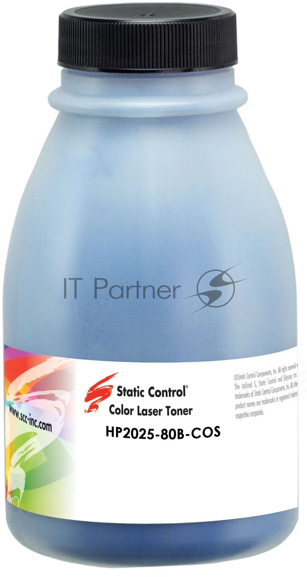 Тонер для принтера Static Control HP2025-80B-COS голубой (флакон 80гр) для HP CP2020/2025/2320