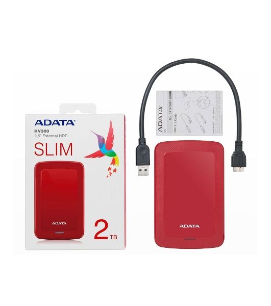 Внешний жесткий диск 2TB ADATA HV300, 2,5" , USB 3.1, красный