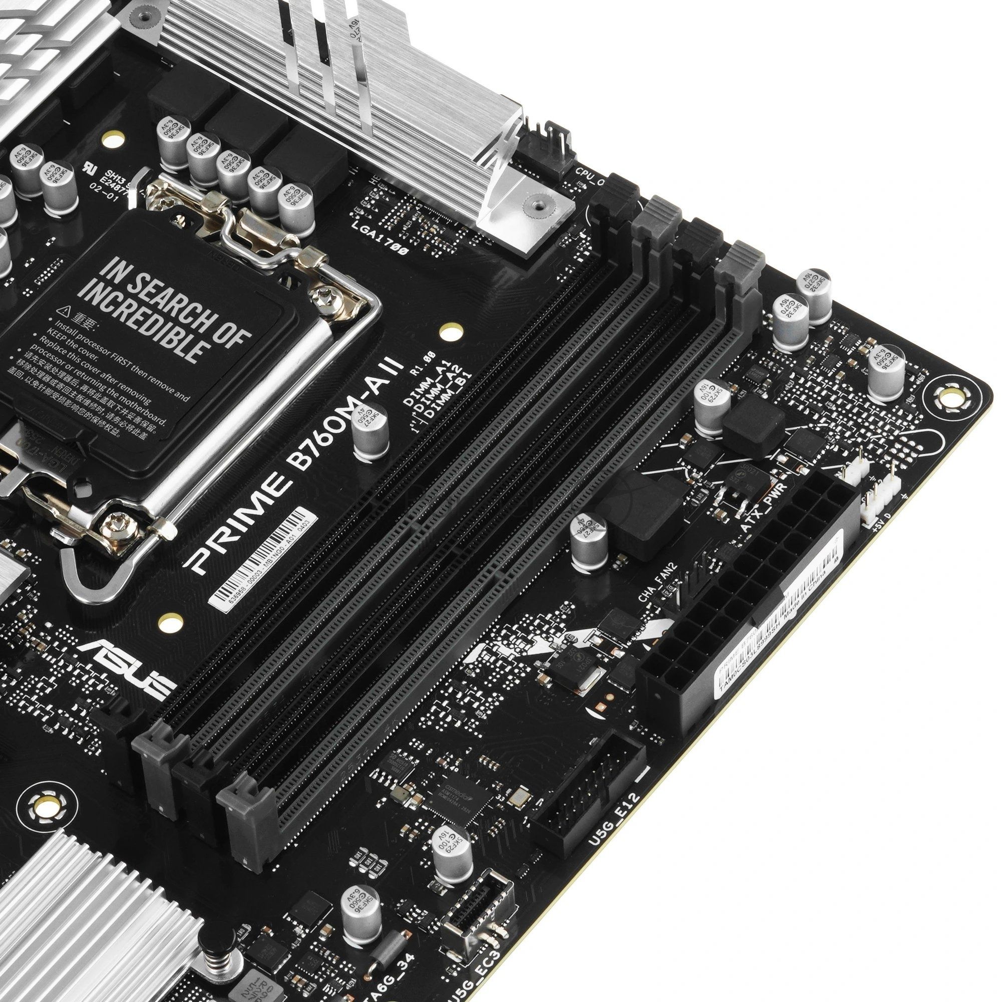 Материнская плата ASUS PRIME B760M-A II-CSM, LGA1700, Intel B760, 4xDDR5, 4xSATA 6Gb/s, 2xM.2, 1xPCIe 5.0 x16, 1xPCIe 4.0 x16 (x4), 1xPCIe 4.0 x16 (x1), 1xDisplayPort, 1xHDMI, 1x 2.5Gb LAN, 2xUSB 3.2 Gen 2 Type-A, 4xUSB 2.0 Type-A, 3x3.5 мм, 7.1, microATX