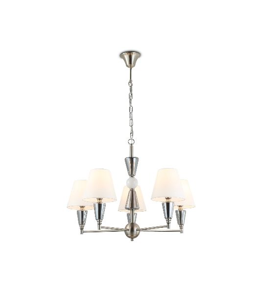 Люстра Ambrella light LH75253/5 SN/FR сатин никель/белый матовый E14*5 max 40W D700*510