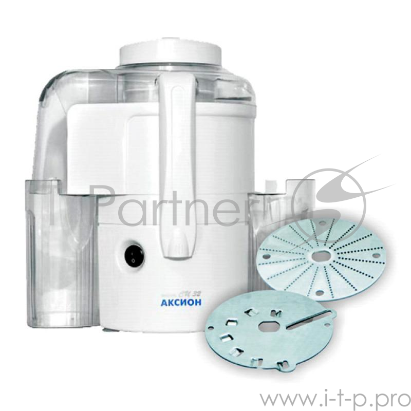 Соковыжималка Аксион СЦ32.02 "Турбо" с шинковкой, 250 Вт, выжим сока 30 кг/час, шинкование 60 кг/час, резка ломтиками 57 кг/ч, цв. упак.