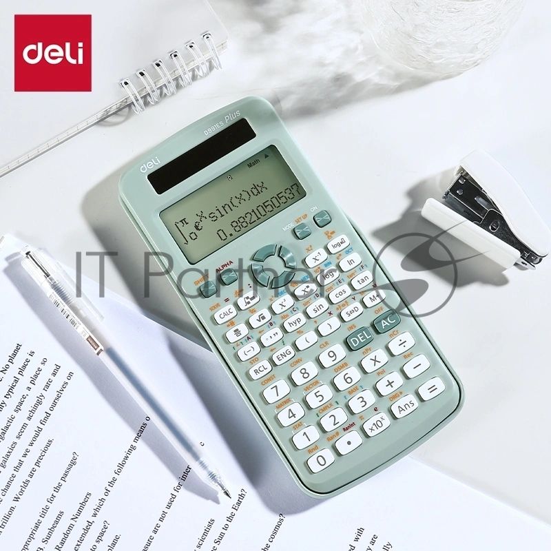 Калькулятор научный Deli ED991ES зеленый 10+2-разр.