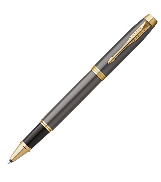 Ручка роллер Parker IM Premium Grey Core GT (2213778), F, черные чернила, подарочная коробка