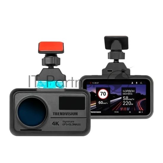 Видеорегистратор TrendVision TDR-725 Real 4K, 3840x2160, 3", GPS/ГЛОНАСС, Wi-Fi, G-сенсор, датчик движения, GPS-информатор