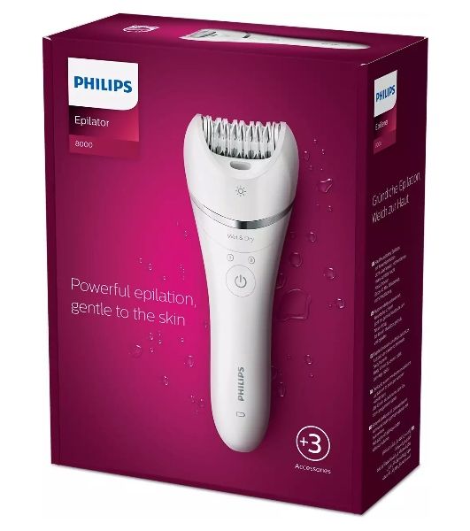 Эпилятор Philips 2 скорости, широкая головка, Wet&Dry, беспроводной