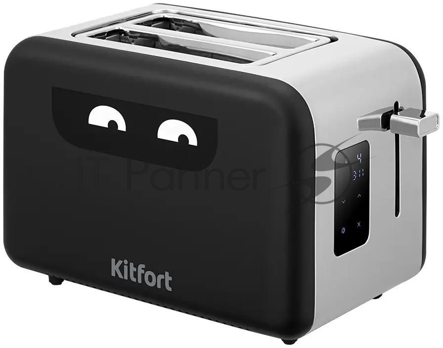 Тостер Kitfort КТ-6497 850Вт черный/стальной
