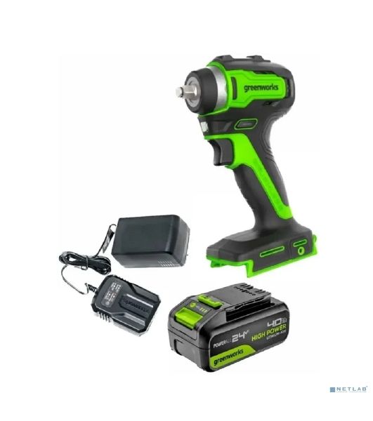 Гайковерт Greenworks G24IW200 аккум. патрон:квад.3/8" (3803607CUB)