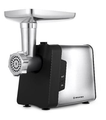Мясорубка электрическая BRAYER BR1616 черный, 1800 Вт, 1.5 кг/мин, реверс, защита от перегрузки, насадки - 6