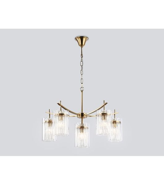 Люстра Ambrella light LH56031/5+1 BS/CL латунь/прозрачный E14*6 max 40W D680*1200