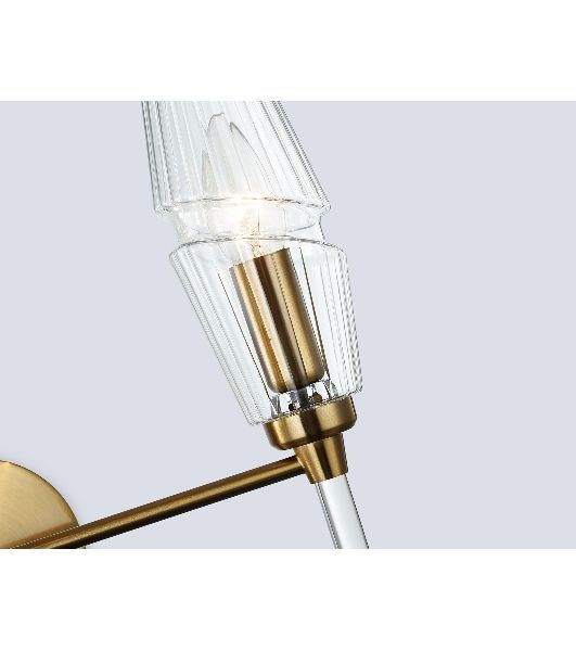 Настенный светильник Ambrella light LH55206/2 BS/CL латунь/прозрачный E14*2 max 40W 330*170*280