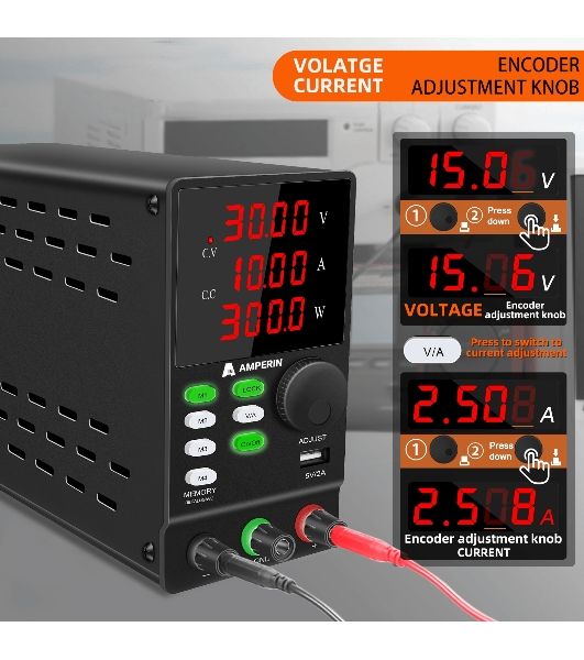 Лабораторный блок питания программируемый Amperin AI-MW3010 30V, 10A, 0,3 кВт
