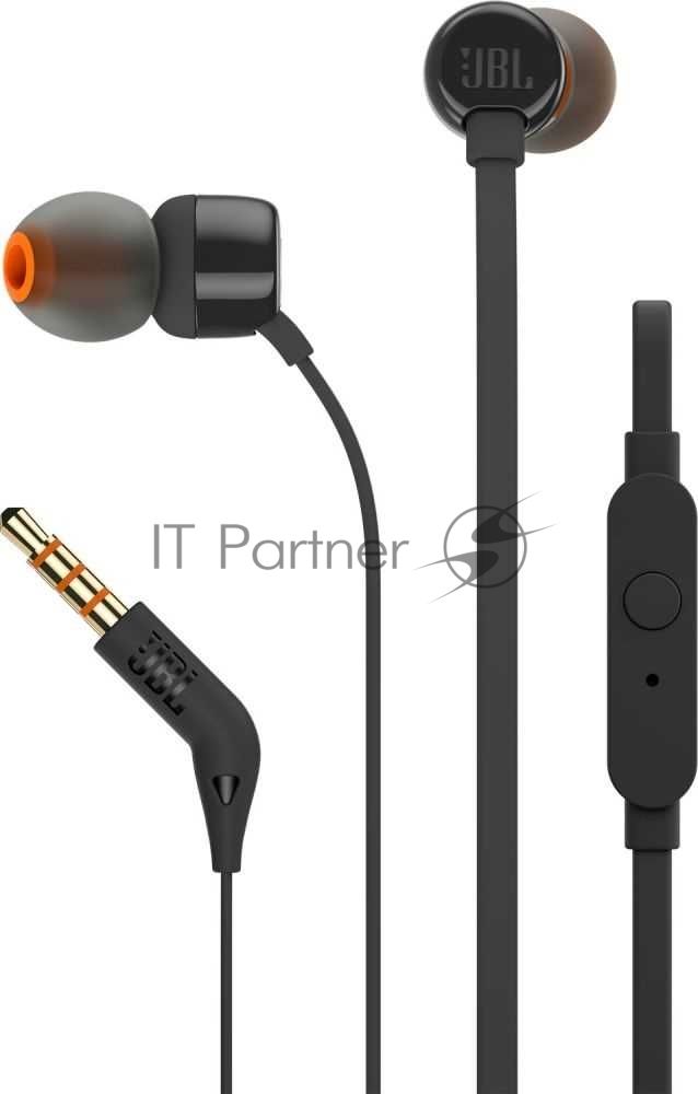 Проводные наушники JBL Tune 110 черный, внутриканальные, Jack 3.5 мм